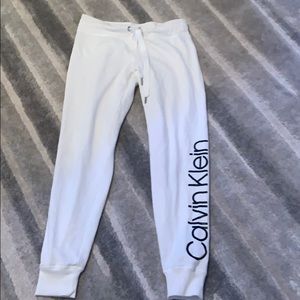 White Calvin Klein joggers